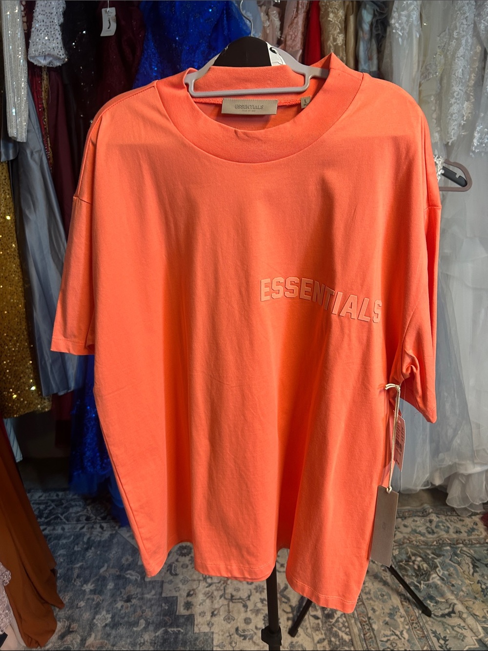 ESSENTIALS Kids Neon Coral Short Sleeve Tee - Bright Coral
